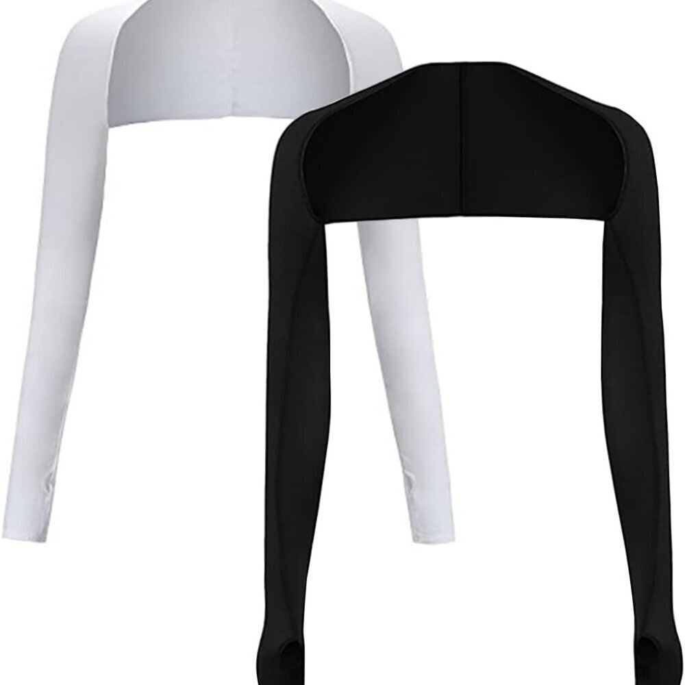 Cool Shawl Arm Covers 2-Pack Sun Protection with Finger Holes UV Protection Arm